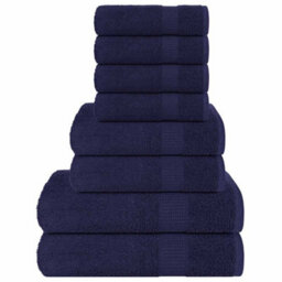 Berkfield 8 Piece Towel Set Navy Blue 360 Gsm 100% Cotton