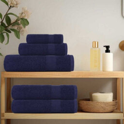 Berkfield 8 Piece Towel Set Navy Blue 360 Gsm 100% Cotton - thumbnail 3