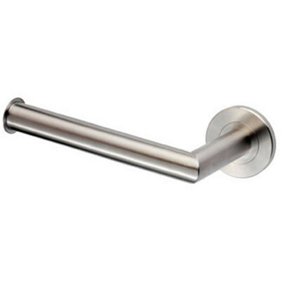 Mitred Bathroom Toilet Roll Holder On Rose Concealed Fix Stainless Steel - image 1