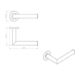 Mitred Bathroom Toilet Roll Holder On Rose Concealed Fix Stainless Steel - thumbnail 2