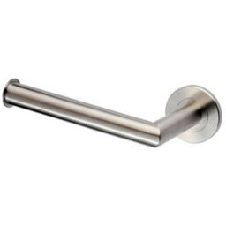 Mitred Bathroom Toilet Roll Holder On Rose Concealed Fix Stainless Steel - thumbnail 1