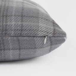 OHS Woven Check Cushion Covers Tartan Pack Of 2 Filled Pillow, 45 X 45Cm - Charcoal - thumbnail 4