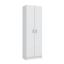 Direct Furniture Suppliers Ltd Vita White 2 Door 4 Shelf Kitchen Utility Room Cabinet - Modular Cleaning Storage - H: 180Cm X W: 59Cm X D: 37Cm - thumbnail 4