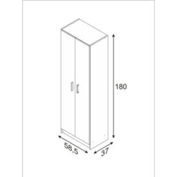 Direct Furniture Suppliers Ltd Vita White 2 Door 4 Shelf Kitchen Utility Room Cabinet - Modular Cleaning Storage - H: 180Cm X W: 59Cm X D: 37Cm - thumbnail 8
