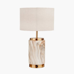 Pacific Lifestyle Set Of 2 Carrara Natural Stone Effect Ceramic Table Lamp - thumbnail 4