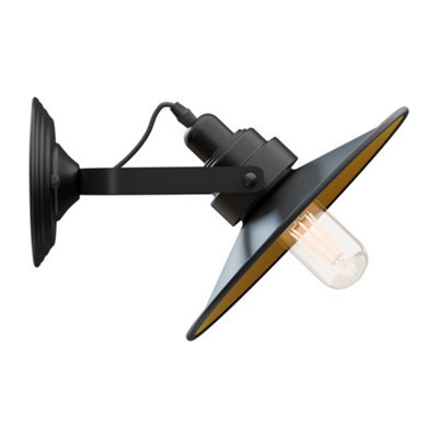 Modern Adjustable Swing Arm Wall Sconce Lamp Black Flat Shade Wall Mounted Light Fixture For Bedroom, Living Room,indoor Lighting - image 1