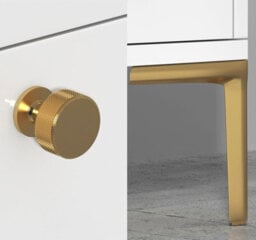 Royal Bathrooms Royal Bathroom Verona 600mm Matt Black 3-Drawer Floor Standing Bathroom Vanity Unit With Carrara White Basin & Brushed Brass Knob - thumbnail 9