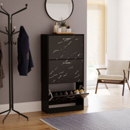 Lassic Vida Designs 3 Drawer Shoe Cabinet, Black Marble - thumbnail 6