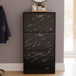 Lassic Vida Designs 3 Drawer Shoe Cabinet, Black Marble - thumbnail 4