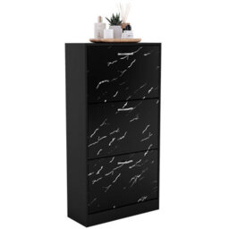 Lassic Vida Designs 3 Drawer Shoe Cabinet, Black Marble - thumbnail 9