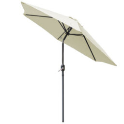 Rinse Bathrooms Outdoor Patio Garden Parasol 2.5M Sun Shade Umbrella Canopy W/crank Tilt Uv Protection Cream - thumbnail 2