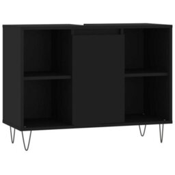 Berkfield Bathroom Cabinet Black 80X33X60 Cm Engineered Wood - thumbnail 2