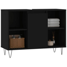 Berkfield Bathroom Cabinet Black 80X33X60 Cm Engineered Wood - thumbnail 3