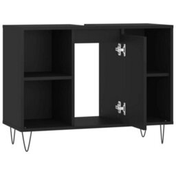 Berkfield Bathroom Cabinet Black 80X33X60 Cm Engineered Wood - thumbnail 6
