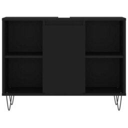 Berkfield Bathroom Cabinet Black 80X33X60 Cm Engineered Wood - thumbnail 5