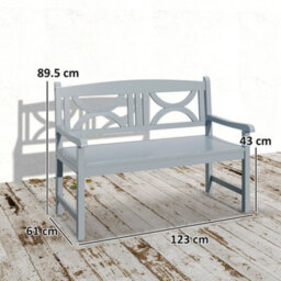 Outsunny 2-Seater Wooden Garden Bench Outdoor Patio Loveseat Grey - thumbnail 3