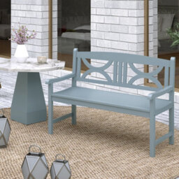 Outsunny 2-Seater Wooden Garden Bench Outdoor Patio Loveseat Grey - thumbnail 9