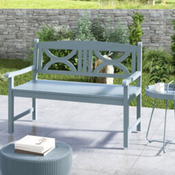 Outsunny 2-Seater Wooden Garden Bench Outdoor Patio Loveseat Grey - thumbnail 8