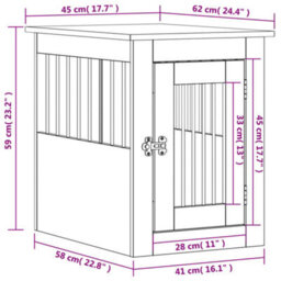 Vidaxl Dog Crate Furniture Sonoma Oak 45X62X59 Cm Engineered Wood - thumbnail 3