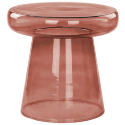 Beliani Set Of 2 Side Tables Laguna/caldera Glass Red - thumbnail 5