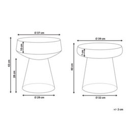 Beliani Set Of 2 Side Tables Laguna/caldera Glass Red - thumbnail 3