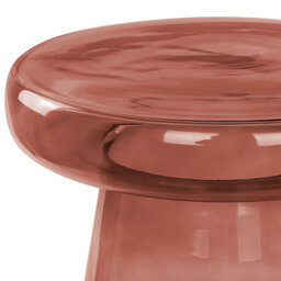 Beliani Set Of 2 Side Tables Laguna/caldera Glass Red - thumbnail 8