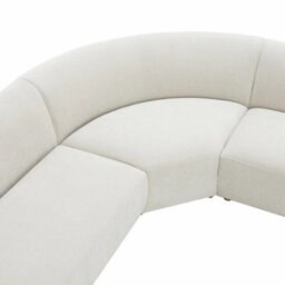 Xample Dolen Beige Fabric 3 Piece Corner Sofa Pocket Coil Cushions, Sinuous Spring Seats, Fixed Cushions, Fsc Wood Frame - thumbnail 4