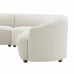 Xample Dolen Beige Fabric 3 Piece Corner Sofa Pocket Coil Cushions, Sinuous Spring Seats, Fixed Cushions, Fsc Wood Frame - thumbnail 5