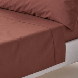 Homescapes Chocolate Egyptian Cotton Flat Sheet 200 Tc, Double - thumbnail 1