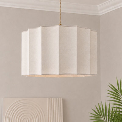 CGC Lighting Cgc Catalina Large 50Cm Cream Fine Linen Inverted Scallop Lampshade - image 1