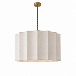 CGC Lighting Cgc Catalina Large 50Cm Cream Fine Linen Inverted Scallop Lampshade - thumbnail 2