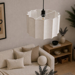CGC Lighting Cgc Catalina Large 50Cm Cream Fine Linen Inverted Scallop Lampshade - thumbnail 3