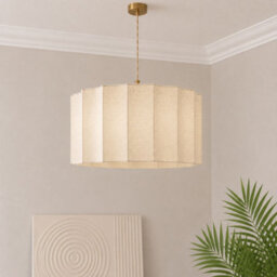 CGC Lighting Cgc Catalina Large 50Cm Cream Fine Linen Inverted Scallop Lampshade - thumbnail 6