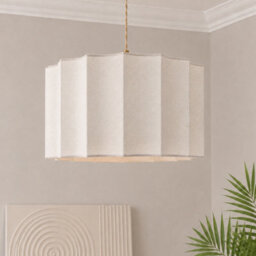 CGC Lighting Cgc Catalina Large 50Cm Cream Fine Linen Inverted Scallop Lampshade - thumbnail 1