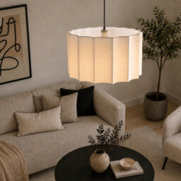 CGC Lighting Cgc Catalina Large 50Cm Cream Fine Linen Inverted Scallop Lampshade - thumbnail 4