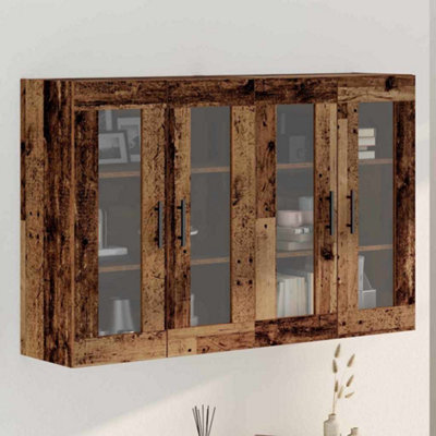 Berkfield Wall Mounted Cabinets 2 Pcs Old Wood 69.5X34X90 Cm Engineered Wood - image 1