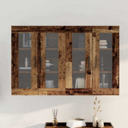 Berkfield Wall Mounted Cabinets 2 Pcs Old Wood 69.5X34X90 Cm Engineered Wood - thumbnail 4