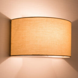 Harper Living 1Xe27/es Wall Wash Light With Switch, Semi-Circle Taupe Fabric Shade, Suitable For Led Upgrade