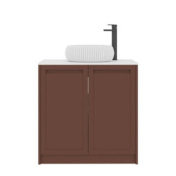 Royal Bathrooms Royal Bathroom Elmore 800mm Terracotta Clay Freestanding Bathroom Vanity Unit 2 Door Plain White Worktop With Milan Basin - thumbnail 7