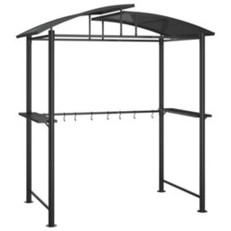 Walplus Bbq Gazebo With Side Shelves Anthracite 210X114X230 Cm Steel - thumbnail 2