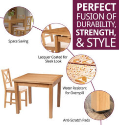 Hallowood Furniture Waverly Small Extending Table With 4 Cross Back Oak Chairs With Beige Fabric Seat - thumbnail 2