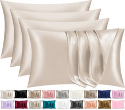 Lazzaro 4 Pack Satin Silk Pillowcases For Hair & Skin Soft Smooth With Envelope Closure - thumbnail 1