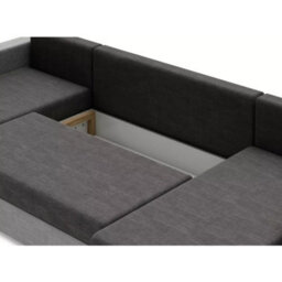 Insygnia U Shaped Corner Sofa Bed Red And Black Upholstery With Storage Pull Out Sleep Function And Spring Filled Comfort - thumbnail 4