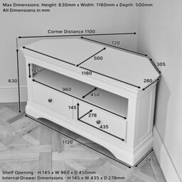 The Furniture Market Wilmslow White Painted Corner Tv Unit Stand Up To 50 Tv Size - thumbnail 8