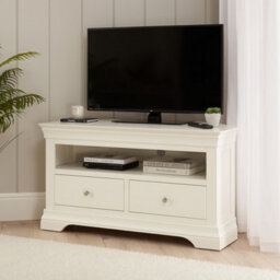 The Furniture Market Wilmslow White Painted Corner Tv Unit Stand Up To 50 Tv Size