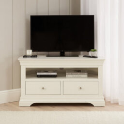 The Furniture Market Wilmslow White Painted Corner Tv Unit Stand Up To 50 Tv Size - thumbnail 2
