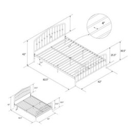 Novogratz Bushwick Metal Bed Black, King - thumbnail 5