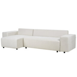 Beliani Corner Sofa Bed 3 Seater Luspa Fabric Light Beige With Storage Right Hand - thumbnail 6