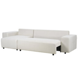 Beliani Corner Sofa Bed 3 Seater Luspa Fabric Light Beige With Storage Right Hand - thumbnail 7