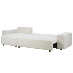 Beliani Corner Sofa Bed 3 Seater Luspa Fabric Light Beige With Storage Right Hand - thumbnail 8